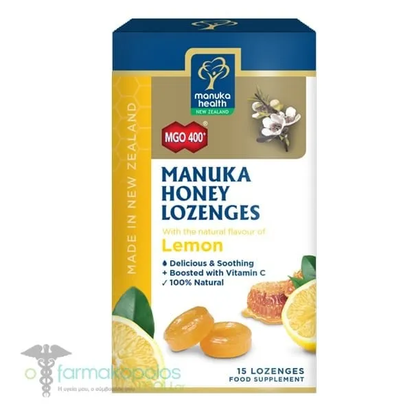 Manuka Health MGO400 Natural Candies with Manuka Honey & Lemon, 65g