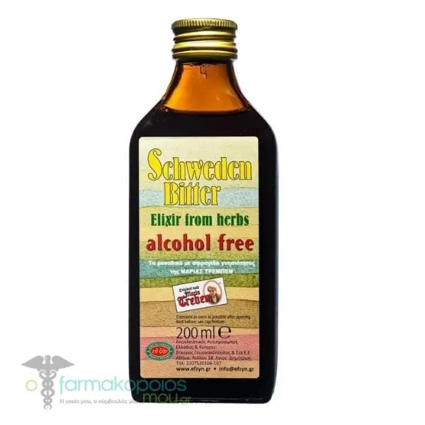 Ef Zin Maria Treben Schweden Bitter Herbal Elixir Alcohol-Free, 200ml