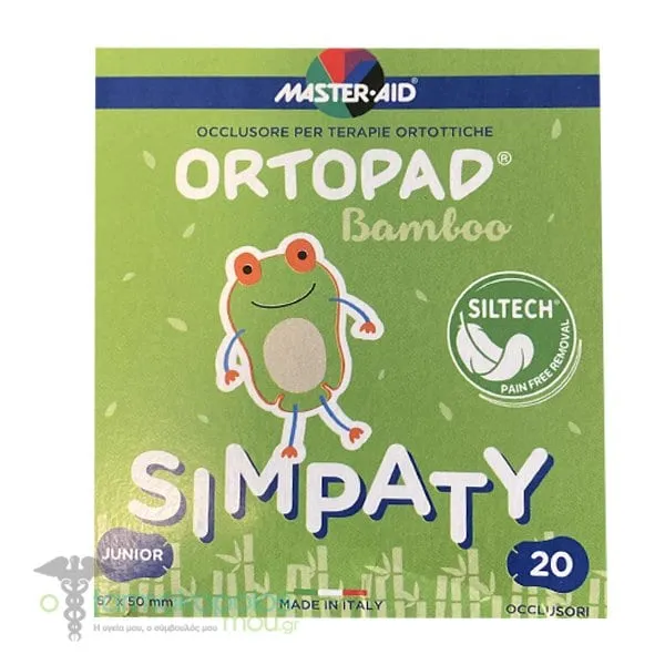 Master-Aid Ortopad Bamboo Simpaty Kids Eye Patches Junior 6.7 x 5.0 cm (up to 2 years), 20 patches