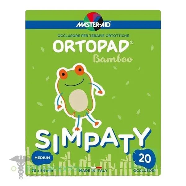Master-Aid Ortopad Bamboo Simpaty Kids Eye Patches Medium 7.6 x 5.4 cm (2-4 years), 20 patches