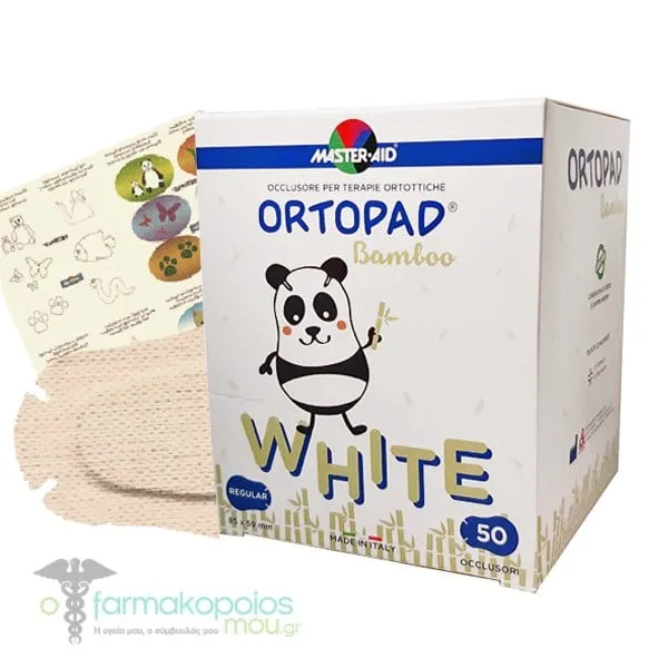 Master-Aid Ortopad Bamboo White Kids Eye Patches Regular 8.5 x 5.9 cm (4+ years), 50 patches