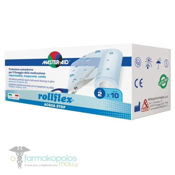 Master Aid Roll Flex Aqua Stop Αδιάβροχη Ταινία, 2m x 10cm