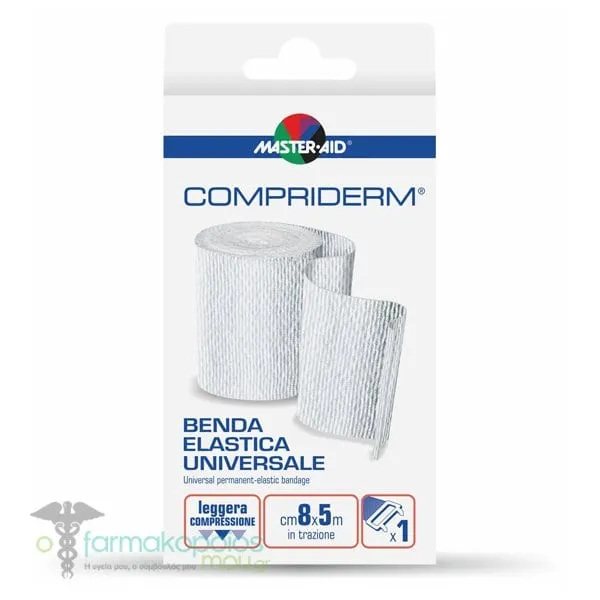 Master-Aid Compriderm Universal Light Compression Elastic Bandage White, 5m x 8cm