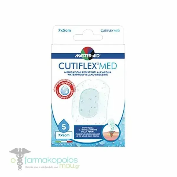 Masteraid Cutiflex Med Waterproof Adhesive Gauzes 5x7cm, 5pcs