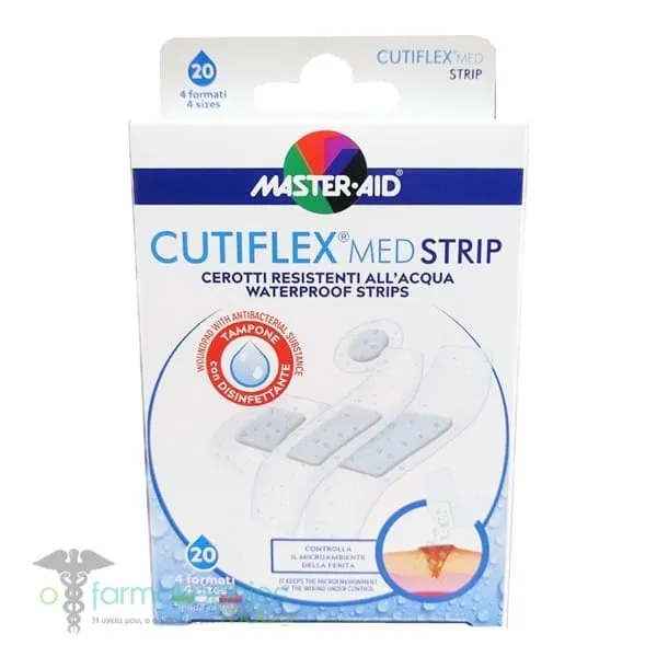 Masteraid Cutiflex Med Strip Band-Aids Transparent & Waterproof, 20pcs