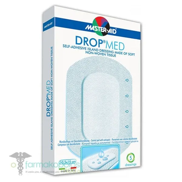 Master-Aid Drop Med Self-Adhesive Dressing 10.5x15cm (6x10.2), 5pcs