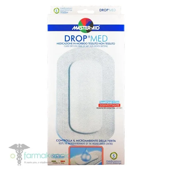 Master-Aid Drop Med Self-Adhesive Dressing 10.5x18cm (6x13.2), 5pcs
