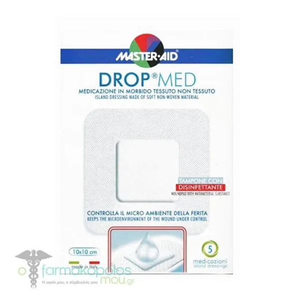 Master-Aid Drop Med Self-Adhesive Dressing 10x10cm (5x5), 5pcs