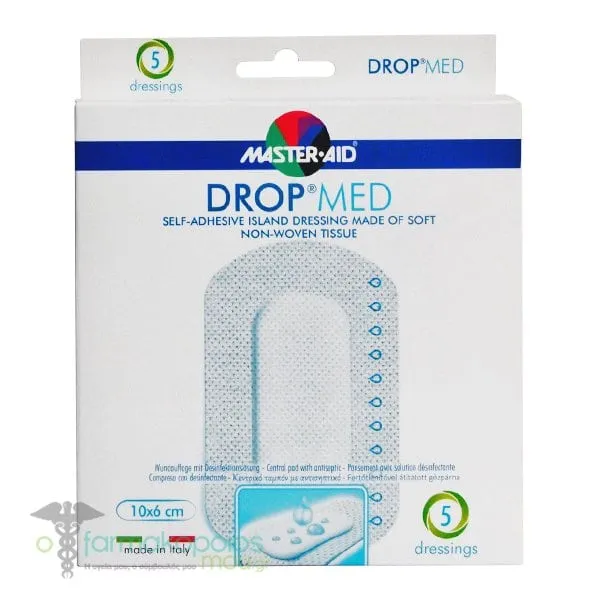 Master-Aid Drop Med Self-Adhesive Dressing 10x6cm (6.7x3), 5pcs