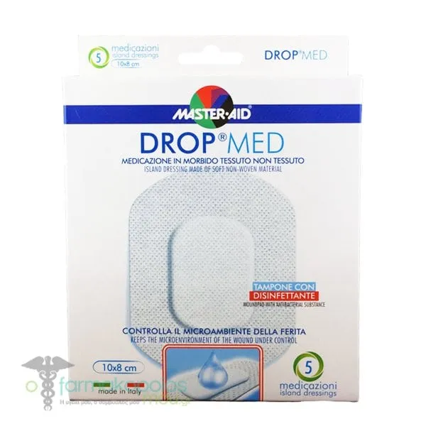 Master-Aid Drop Med Self-Adhesive Dressing 10x8cm (5.6x4), 5pcs
