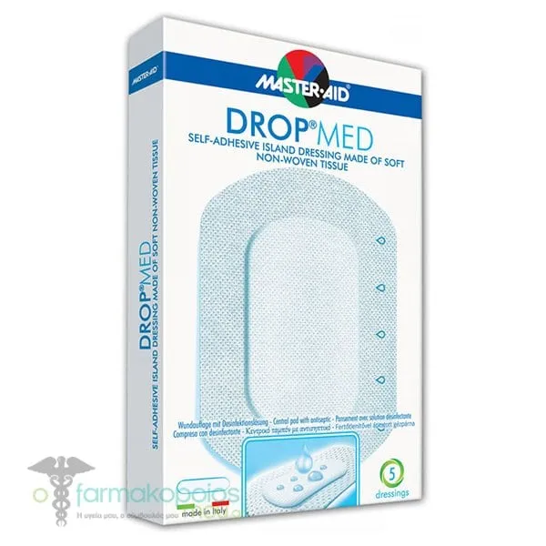 Master-Aid Drop Med Self-Adhesive Dressing 14x14cm (9x9), 5pcs