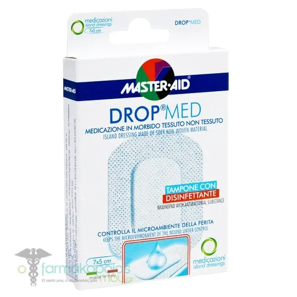 Masteraid Drop Med Αυτοκόλλητες Γάζες 7x5cm, 50τεμ
