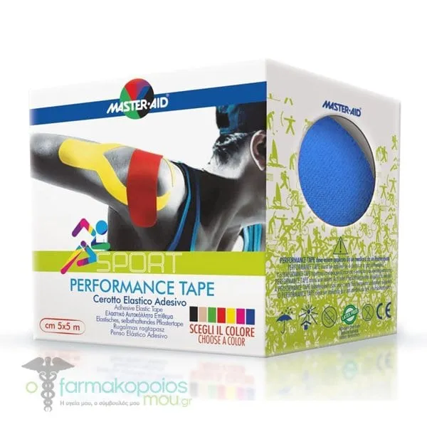 Masteraid Performance Tape - Kinesio Tape Elastic Adhesive Τape Blue 5m x 5cm, 1pc