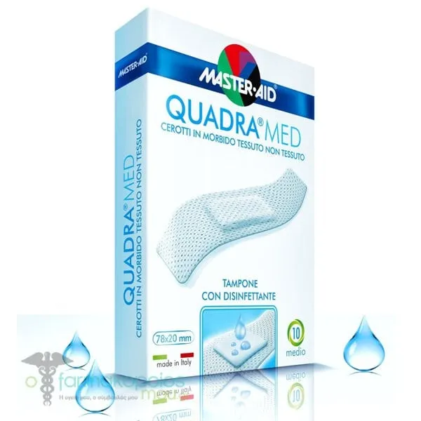 Master-Aid Quadra Extra Non-Woven Plaster Strips White, 10pcs