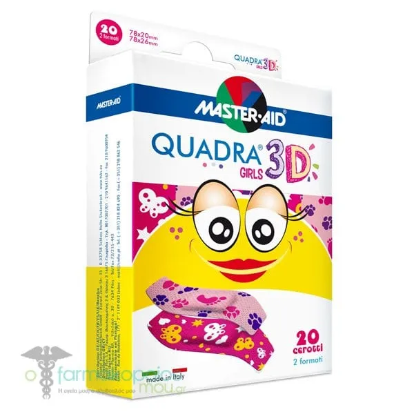 Master-Aid Quadra Girls Plaster Strips 2 Sizes, 20pcs