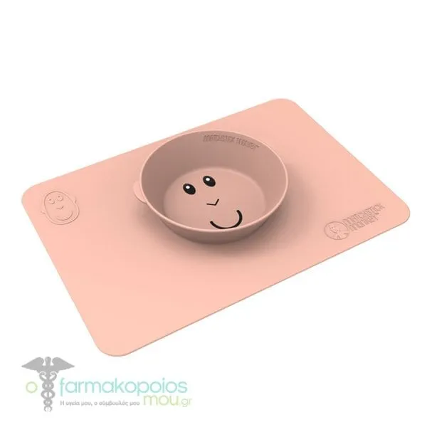 Matchstick Monkey Antimicrobial Protection Anti-Slip Bowl 6m+, 1τεμ - Dusty Pink