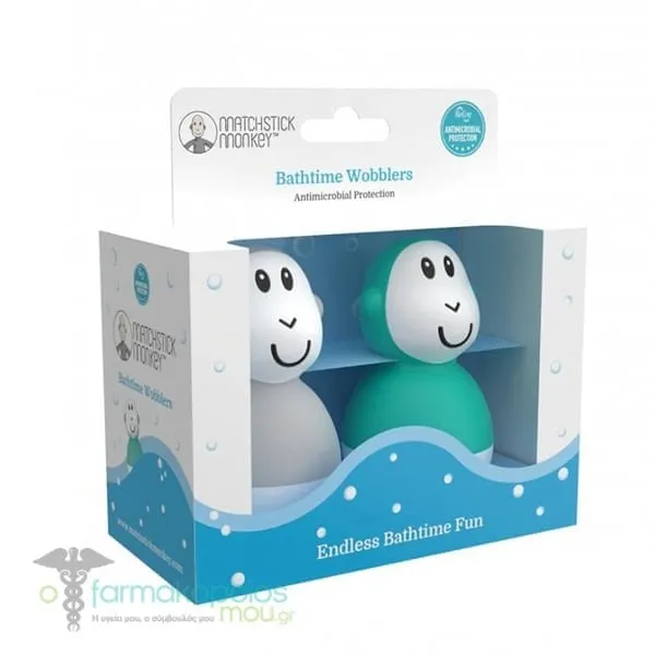 Matchstick Monkey Bathtime Wobblers, 2τεμ - Coll Grey/Green