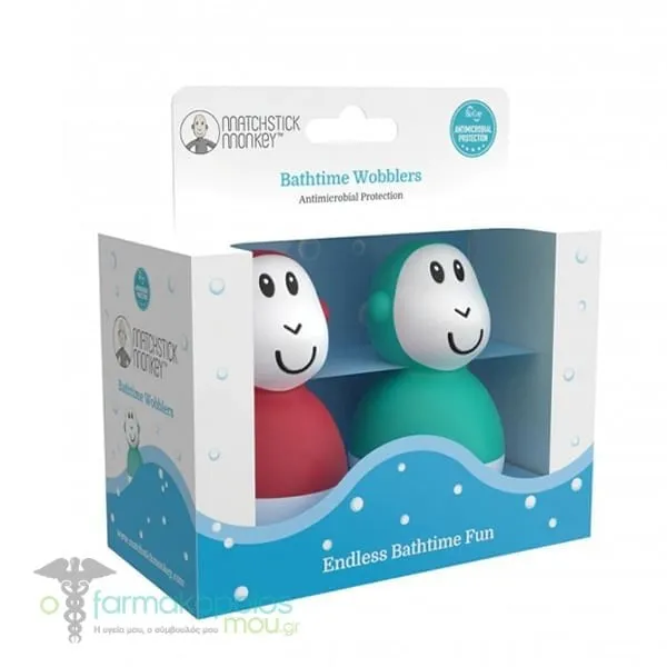 Matchstick Monkey Bathtime Wobblers, 2τεμ - Green/Red