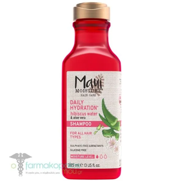 Maui Moisture Lightweight Hydration + Hibiscus Water Shampoo Σαμπουάν Μαλλιών Καθημερινής Ενυδάτωσης για Λεπτά, Ίσια &amp; Κυματιστά Μαλλιά, 385ml