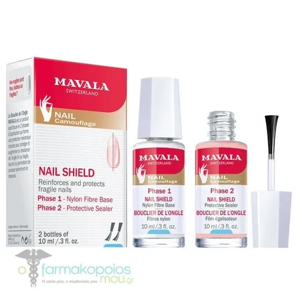 Mavala Nail Shield Set Αποκατάσταση Λεπτών &amp; Εύθραστων Νυχιών 2x10ml, 1σετ