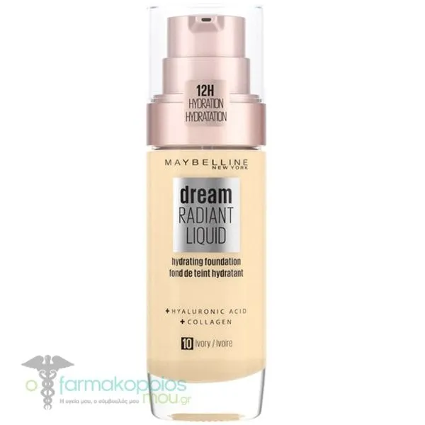 Maybelline Dream Radiant Liquid Foundation, 30ml - 10 Ivory