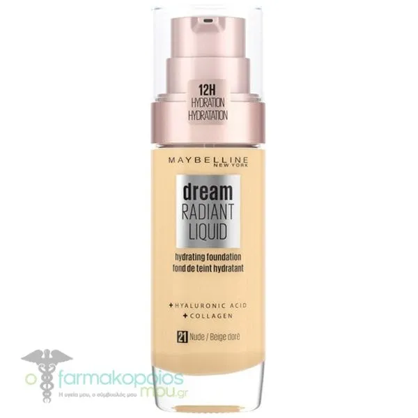 Maybelline Dream Radiant Liquid Foundation, 30ml - 21 Nude/Beige