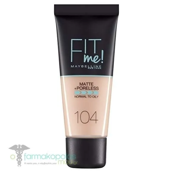 Maybelline Fit Me Matte & Poreless Foundation, 30ml - 104 Soft Ivory