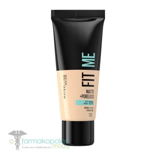 Maybelline Fit Me Matte & Poreless Foundation με Φυσικό Ματ Αποτέλεσμα, 30ml - 110 Porcelain