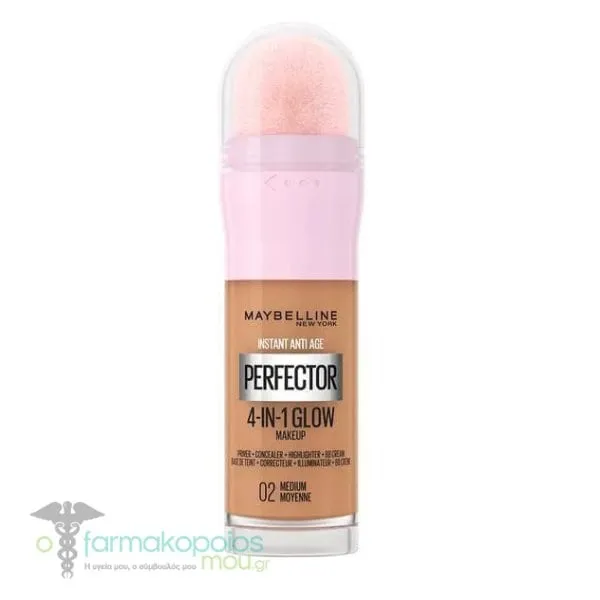 Maybelline Instant Anti Age Perfector 4-in-1 Glow Makeup, 20ml - 02 Medium