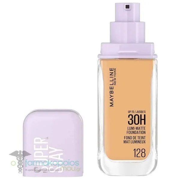 Maybelline Super Stay Lumi Matte Foundation Μακράς Διαρκείας & Ματ Αποτέλεσμα, 35ml - 128