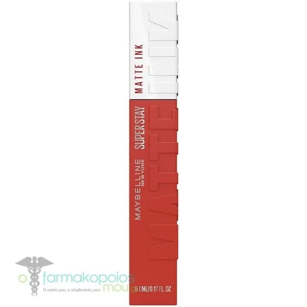 Maybelline Super Stay Matte Ink Κραγιόν Μακράς Διάρκειας για Άψογο Ματ Αποτέλεσμα, 5ml - 130 Self Starter
