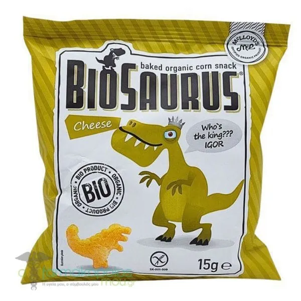 McLloyd's Biosaurus Bio Baked Organic Corn Snack with Cheese, 15g