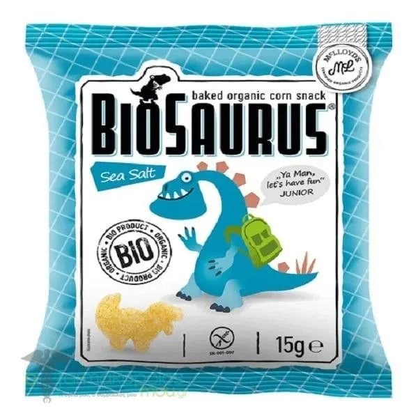McLloyd's Biosaurus Bio Baked Organic Corn Snack with Sea Salt, 15g