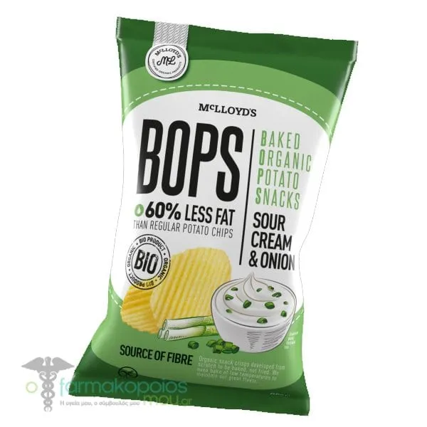 McLloyd's Bops Baked Organic Potato Snacks Sour Cream & Onion, 85g