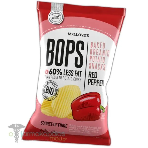 McLloyd's Bops Bio Baked Organic Potato Snacks with Red Pepper, 85g