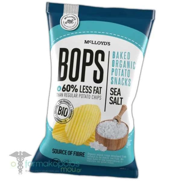 McLloyd's Bops Bio Baked Organic Potato Snacks with Sea Salt, 85g