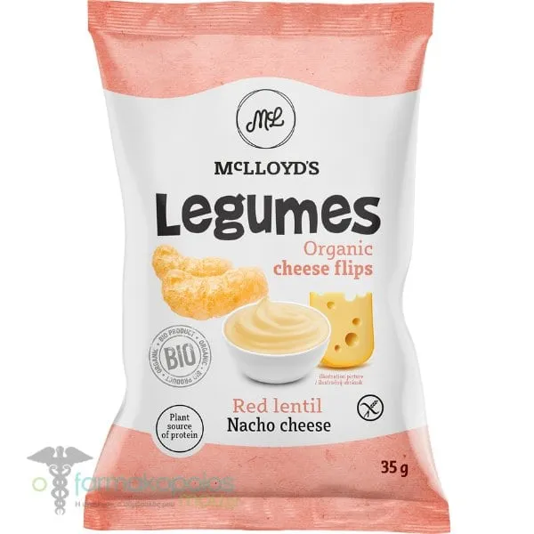 McLloyd's Legumes Organic Cheese Flips with Red Lentil & Nacho Cheese, 35g