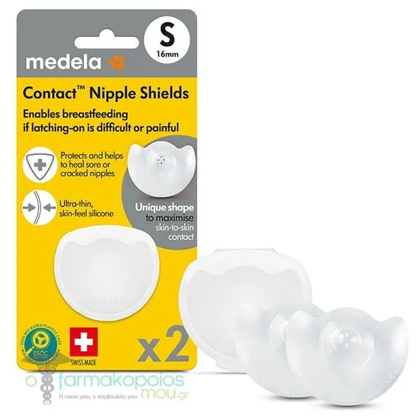 Medela Contact Nipple Shields Ψευδοθηλές Σιλικόνης με Θήκη Μέγεθος Small, 2τεμ
