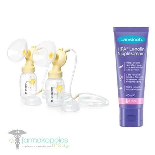 Medela Promo PersonalFit Plus Symphony Double Pumping Set 27mm, 1pc & Lansinoh HPA Sore Nipple Cream, 40ml, 1set