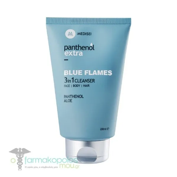 Panthenol Extra Blue Flames 3in1 Cleanser for Face, Body & Hair, 200ml