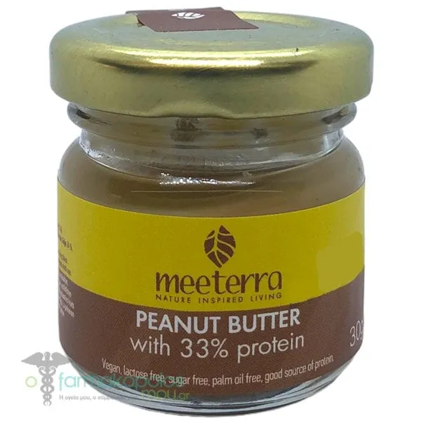 Meeterra Φυστικοβούτυρο με Πρωτεΐνη 33%, 30g