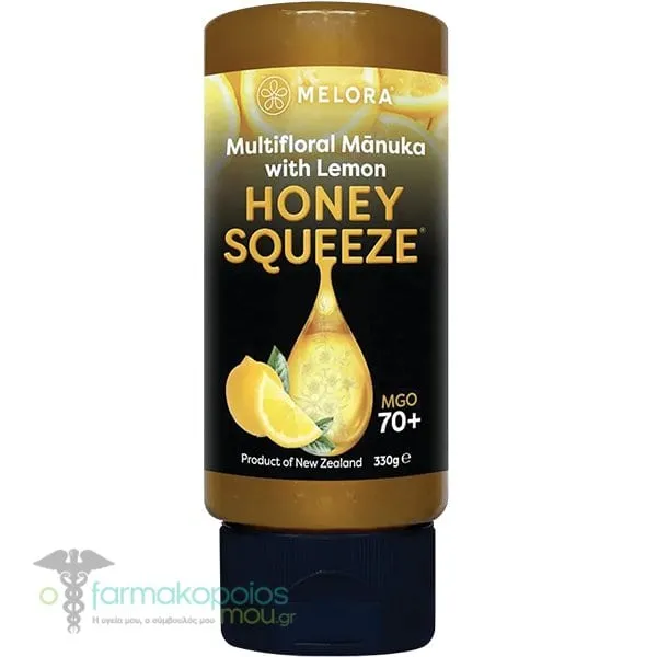 Melora Multifloral Manuka Squeeze MGO 70+ Flower Honey with Lemon, 330gr