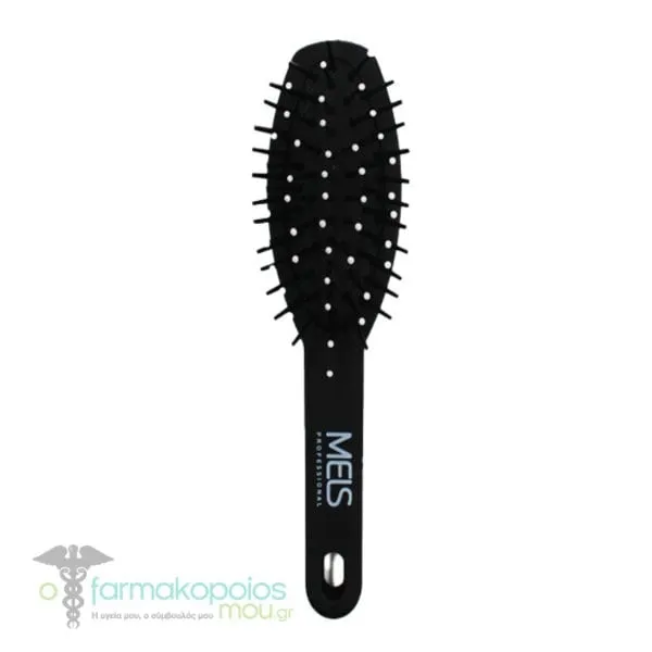 Mels Professional Hairbrush Oval Small (2215/2213), 1pc - 002 Μαύρο
