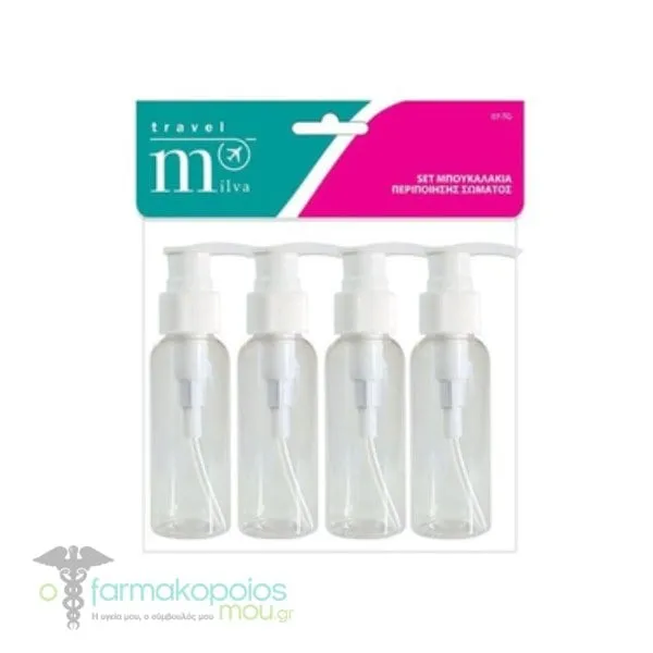 Milva Set Body Care Bottles, 4pcs