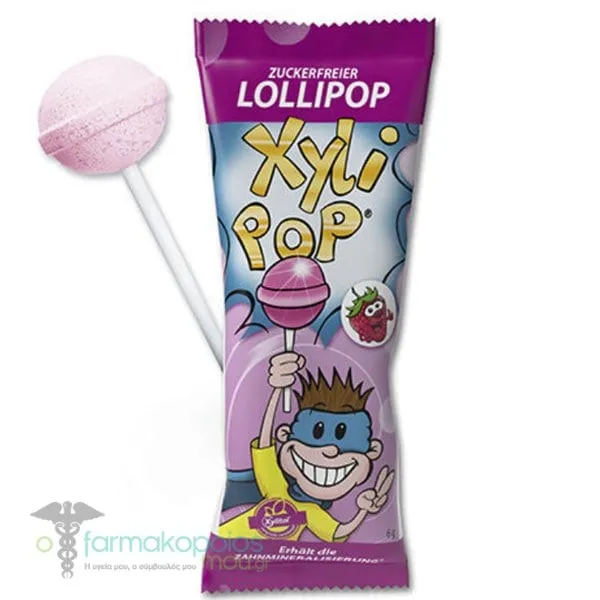 Miradent Xylipop Γλειφιτζούρι Xωρίς Ζάχαρη Φράουλα, 6g