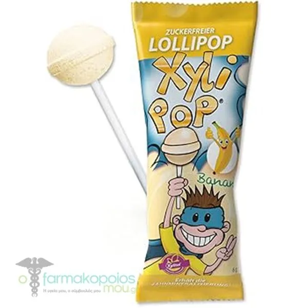 Miradent Xylipop Γλειφιτζούρι Xωρίς Ζάχαρη Μπανάνα, 6g