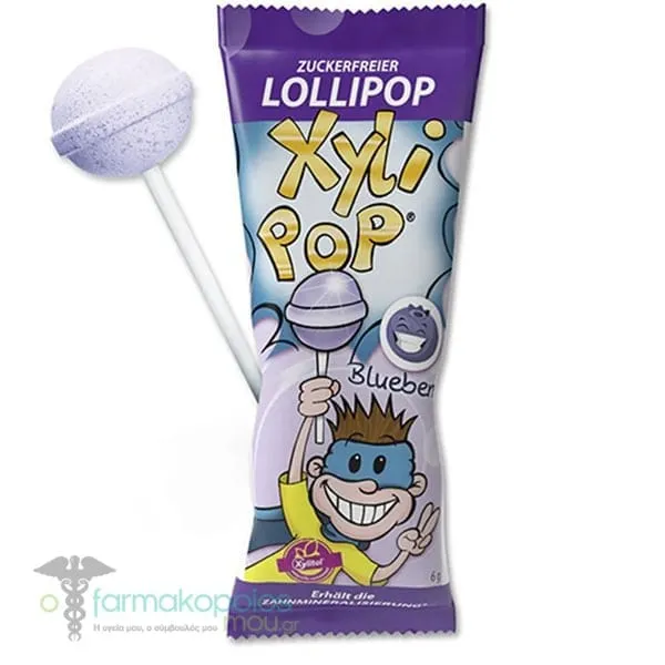 Miradent Xylipop Γλειφιτζούρι Xωρίς Ζάχαρη Blueberry, 6g