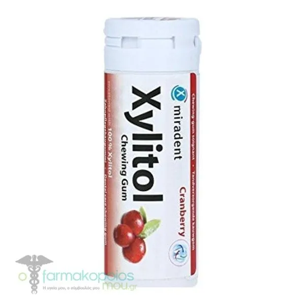 Miradent Xylitol Chewing Gum Cranberry, 30chew. gums