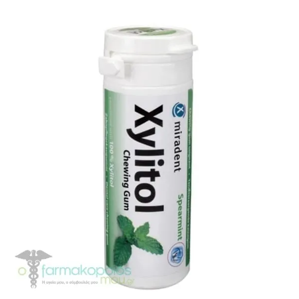 Miradent Xylitol Chewing Gum Spearmint, 30chew. gums