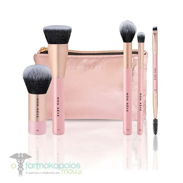 Mon Reve Face & Eyes Essential 5 Brush Set, 1set
